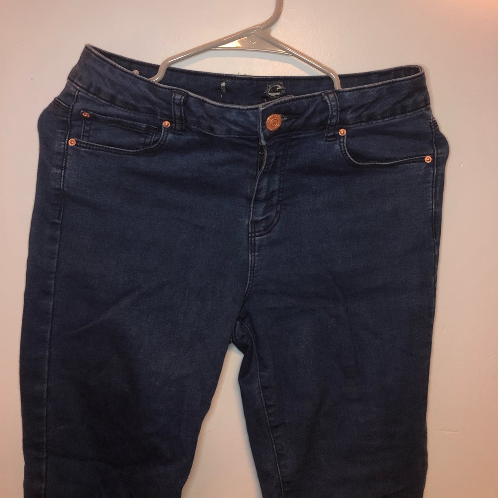 deep blue skinny jeans